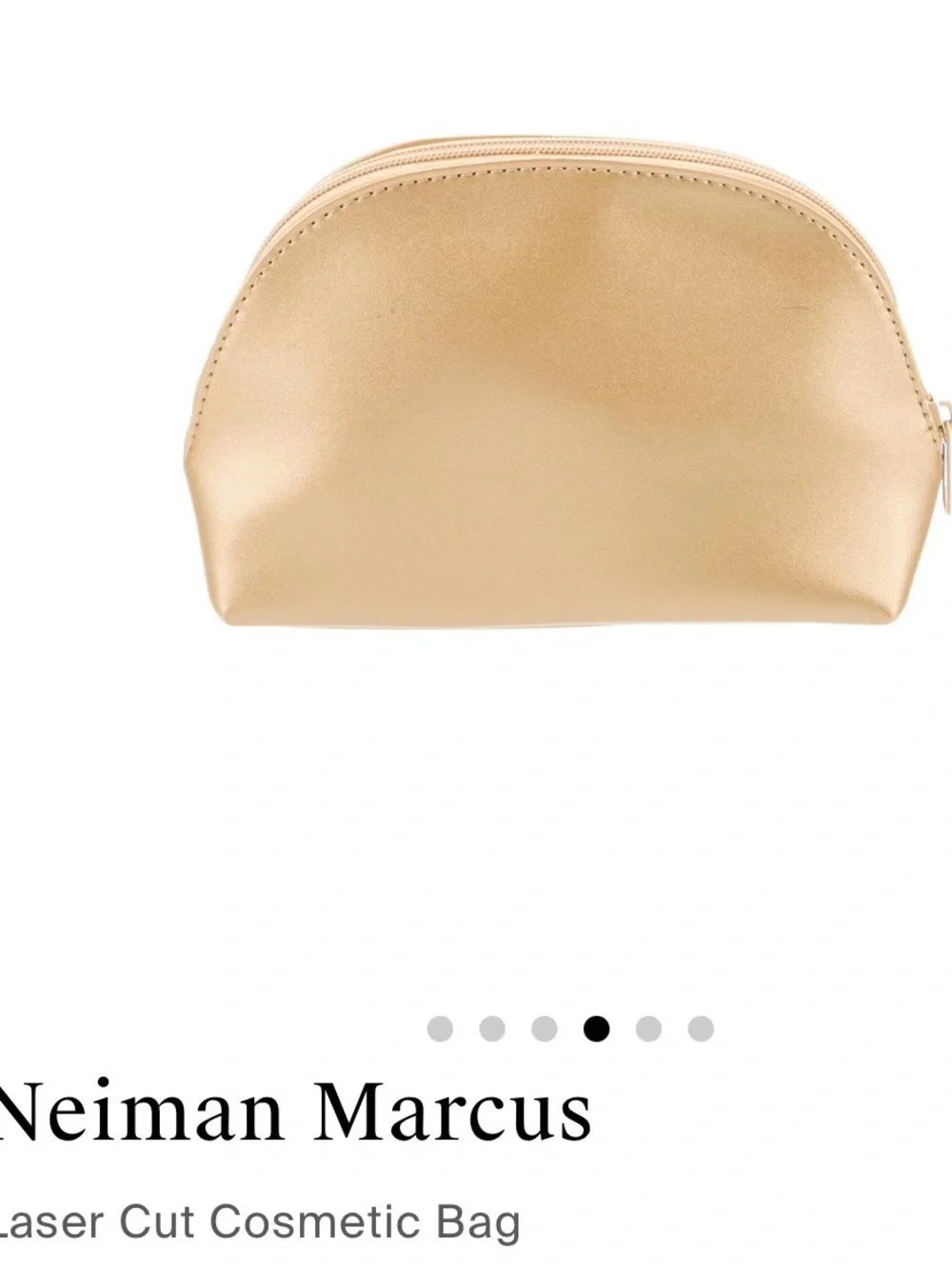 Neiman Marcus Metallic Gold Laser-Cut Cosmetic Pouch